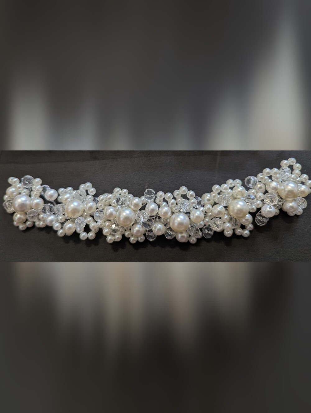 Elegant White Faux Pearl and Crystal Headpiece - Women Accessories